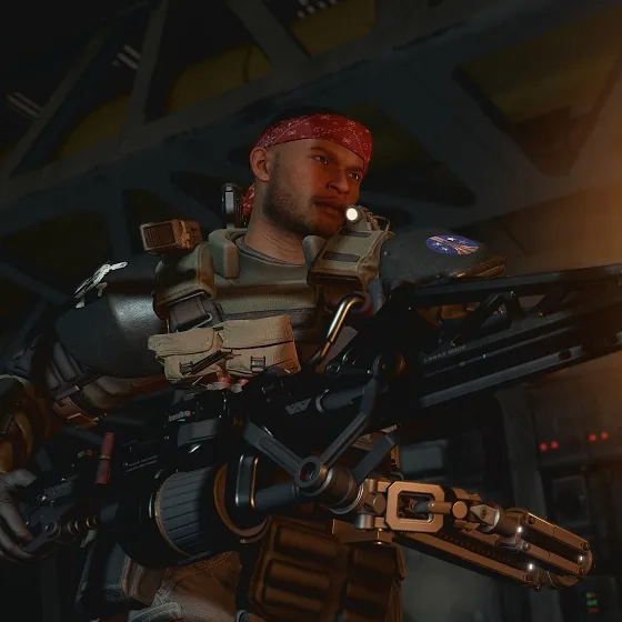 Marauder class marine carrying a heavy weapon